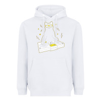 White cat dj Heavyweight Hoodie - artisFamous