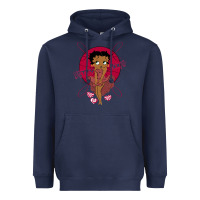 Navy Black Betty Boop Heavyweight Hoodie - artisFamous
