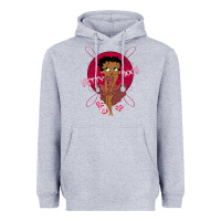 Heather Grey Black Betty Boop Heavyweight Hoodie - artisFamous