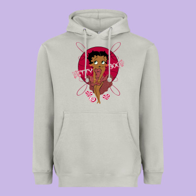 Black Betty Boop Heavyweight Hoodie Designed By Artisfamous
