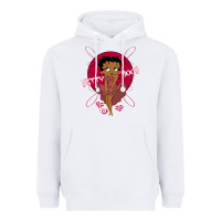 White Black Betty Boop Heavyweight Hoodie - artisFamous