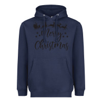 Navy merry christmas Heavyweight Hoodie - artisFamous