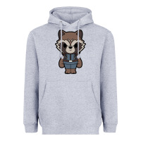 Heather Grey rocket racoon chibi Heavyweight Hoodie - artisFamous