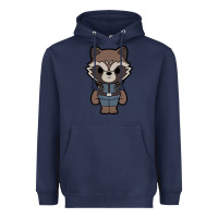 Navy rocket racoon chibi Heavyweight Hoodie - artisFamous