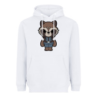 White rocket racoon chibi Heavyweight Hoodie - artisFamous