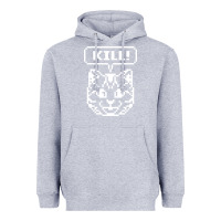Heather Grey kill no more heroes cat Heavyweight Hoodie - artisFamous