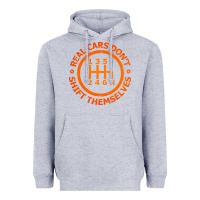 Heather Grey real cars dont shift themselves Heavyweight Hoodie - artisFamous