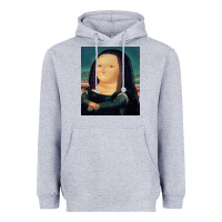 Heather Grey fernando botero mona lisa Heavyweight Hoodie - artisFamous