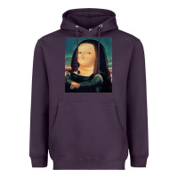 Plum fernando botero mona lisa Heavyweight Hoodie - artisFamous