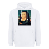 White fernando botero mona lisa Heavyweight Hoodie - artisFamous