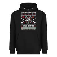 Black hail santa ugly christmas sweater   sweatshirt Heavyweight Hoodie - artisFamous