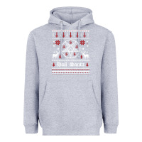 Heather Grey hail santa ugly christmas sweater   sweatshirt Heavyweight Hoodie - artisFamous