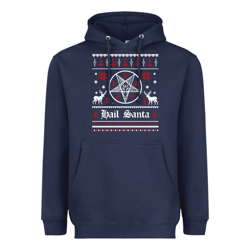 Hail Santa Ugly Christmas Sweater   Sweatshirt Heavyweight Hoodie by artisFamous | Teevron