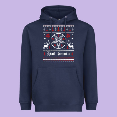 Hail Santa Ugly Christmas Sweater   Sweatshirt Heavyweight Hoodie Designed By Artisfamous