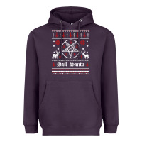 Plum hail santa ugly christmas sweater   sweatshirt Heavyweight Hoodie - artisFamous