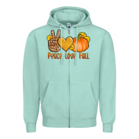 Seafoam peace love fall Zipper Hoodie - AdoDesignShop
