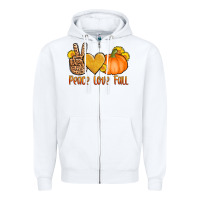 White peace love fall Zipper Hoodie - AdoDesignShop