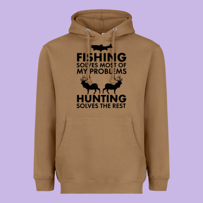 Funny Fishing And Hunting Heavyweight Hoodie Designed By Artisfamous