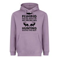 Lavender funny fishing and hunting Heavyweight Hoodie - artisFamous