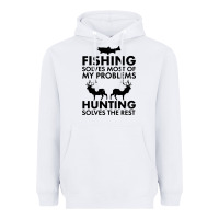 White funny fishing and hunting Heavyweight Hoodie - artisFamous