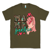 Army Green Mama Junkie Mother's Day Classic Tee - CowGirlArtShop