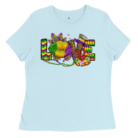 Baby Blue love lips mardi gras Ladies Tee - OliviaCreatesArt