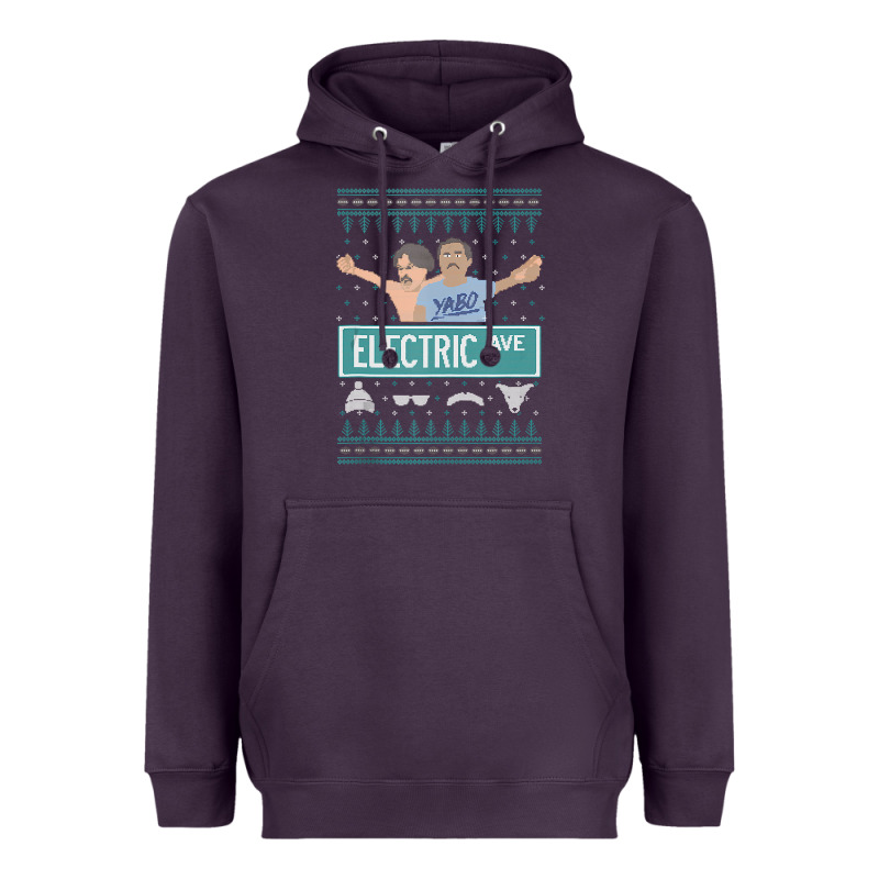 Pardon My Take Electric Avenue Ugly Christmas Sweater Heavyweight Hoodie by artisFamous | Teevron