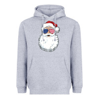 Heather Grey santa claus  u.s.a sunglasses christmas in july santa Heavyweight Hoodie - artisFamous