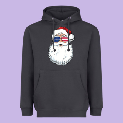 Santa Claus  U.s.a Sunglasses Christmas In July Santa Heavyweight Hoodie Designed By Artisfamous