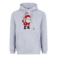 Heather Grey santa claus golf christmas golfer golfing gift Heavyweight Hoodie - artisFamous