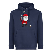 Navy santa claus golf christmas golfer golfing gift Heavyweight Hoodie - artisFamous