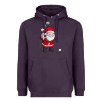 Plum santa claus golf christmas golfer golfing gift Heavyweight Hoodie - artisFamous