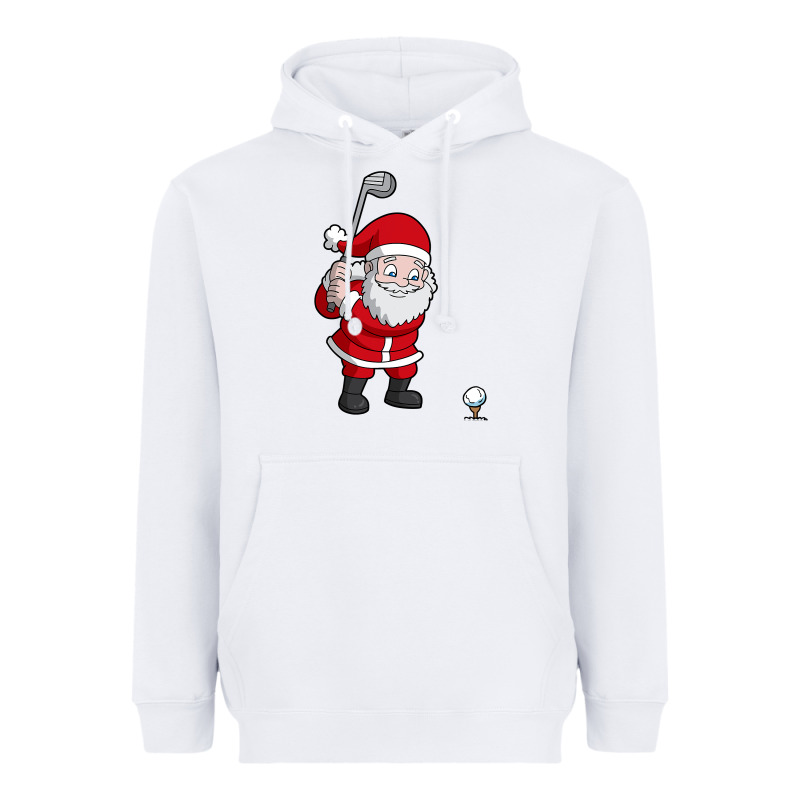 Santa Claus Golf Christmas Golfer Golfing Gift Heavyweight Hoodie by artisFamous | Teevron