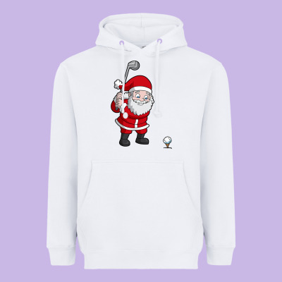 Santa Claus Golf Christmas Golfer Golfing Gift Heavyweight Hoodie Designed By Artisfamous