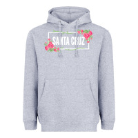 Heather Grey santa c.r.u.z cali  floral hibiscus flower Heavyweight Hoodie - artisFamous