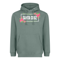 Sage santa c.r.u.z cali  floral hibiscus flower Heavyweight Hoodie - artisFamous