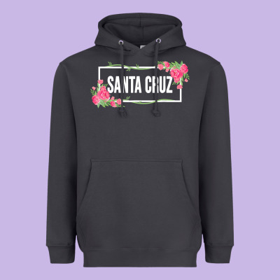Santa C.r.u.z Cali  Floral Hibiscus Flower Heavyweight Hoodie Designed By Artisfamous