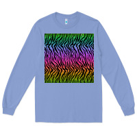 Colony Blue tiger glitter seamless pattern Long Sleeve Tee - BundleAndBundleShop