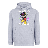Heather Grey macho mouse Heavyweight Hoodie - artisFamous