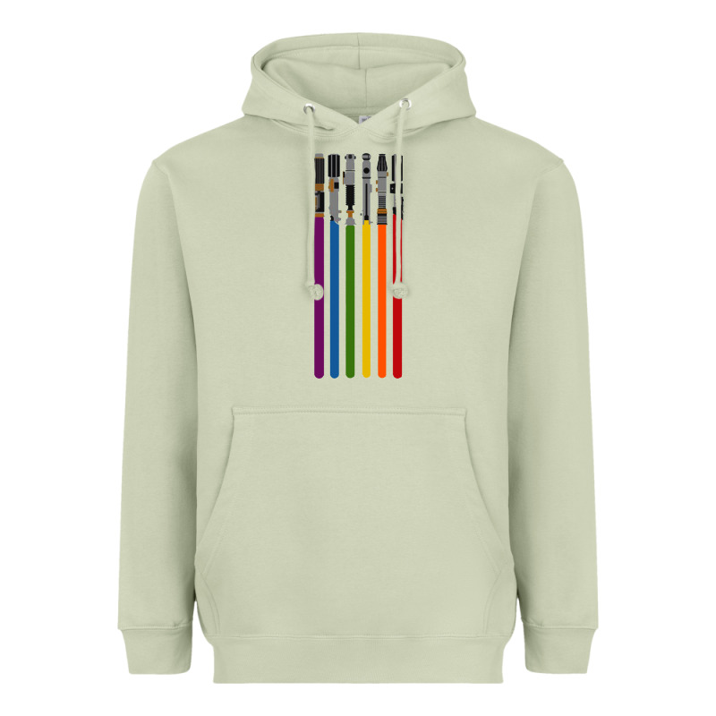 Rainbow Lightsaber Heavyweight Hoodie by artisFamous | Teevron