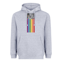 Heather Grey rainbow lightsaber Heavyweight Hoodie - artisFamous