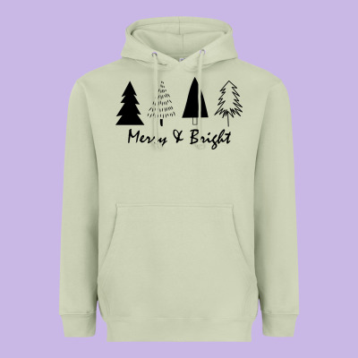 Merry And Bright Heavyweight Hoodie Designed By Artisfamous
