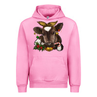 Fuchsia Pink christmas baby cow Urban Hoodie - RanaPortraitStore