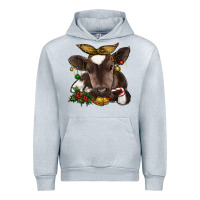Heather Grey christmas baby cow Urban Hoodie - RanaPortraitStore
