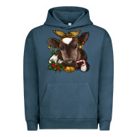 Pigment Midnight Navy christmas baby cow Urban Hoodie - RanaPortraitStore