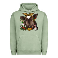 Pigment Oil Green christmas baby cow Urban Hoodie - RanaPortraitStore