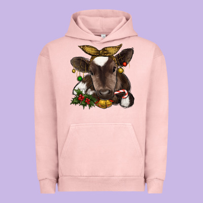 Christmas Baby Cow Urban Hoodie Designed By Ranaportraitstore