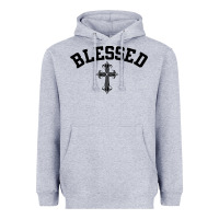 Heather Grey blessed christian christianity Heavyweight Hoodie - artisFamous