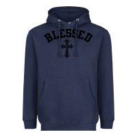 Navy blessed christian christianity Heavyweight Hoodie - artisFamous