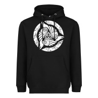 Black celtic trinity knot crow spiritual mandala Heavyweight Hoodie - artisFamous